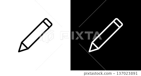 簡單的鋼筆和鉛筆圖示（向量圖） 137023891