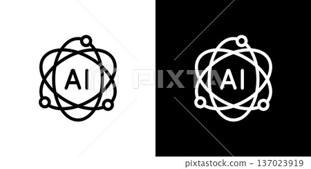 A simple icon (vector) expressing the concept of AI (artificial intelligence) A simple icon (vector) expressing the concept of AI (artificial intelligence) 137023919