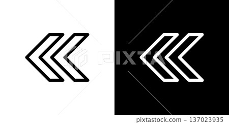 Arrow Double Arrow Left Back To Top Rewind Back Icon (Vector) 137023935
