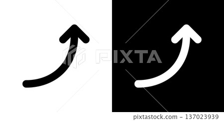 粗向右彎曲箭頭圖示（向量圖） 137023939