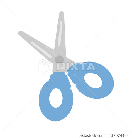 Illustration of light blue scissors Illustration of light blue scissors 137024494
