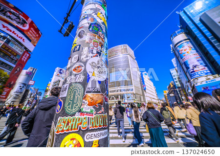 日本東京城市景觀復興貼紙…澀谷持續吸引入境遊客。其中大部分是外國遊客 = 2026年2月21日 日本東京城市景觀復興貼紙…澀谷持續吸引入境遊客。其中大部分是外國遊客 = 2026年2月21日 137024650