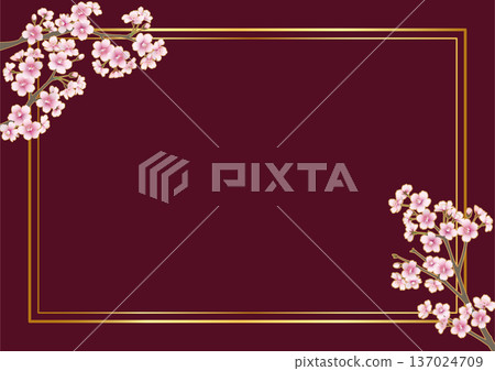 櫻花相框（A4橫向，波爾多紅） 137024709