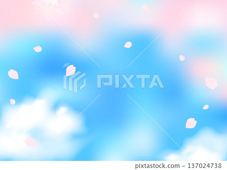 Cherry blossom petals falling in the sky background Cherry blossom petals falling in the sky background 137024738