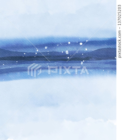 Soft Blue Watercolor Horizon Background Vector 137025203