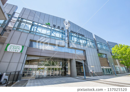 Obihiro City, Hokkaido - JR Obihiro Station (South Exit) on a clear day Obihiro City, Hokkaido - JR Obihiro Station (South Exit) on a clear day 137025520