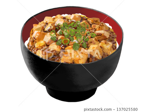 Mapo rice bowl (black and red bowl) Mapo rice bowl (black and red bowl) 137025580