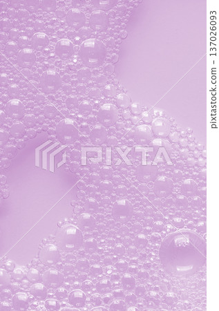 Bubbles of body gel or shampoo or shaving gel. Closeup. 137026093