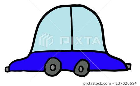 Hand drawn illustration of blue car for transportation, vehicle, commute to work, pollution, back to school, travel, trip, vacation, journey, holidays, sticker, print, road, street view, icon, patch Hand drawn illustration of blue car for transportation, vehicle, commute to work, pollution, back to school, travel, trip, vacation, journey, holidays, sticker, print, road, street view, icon, patch 137026654