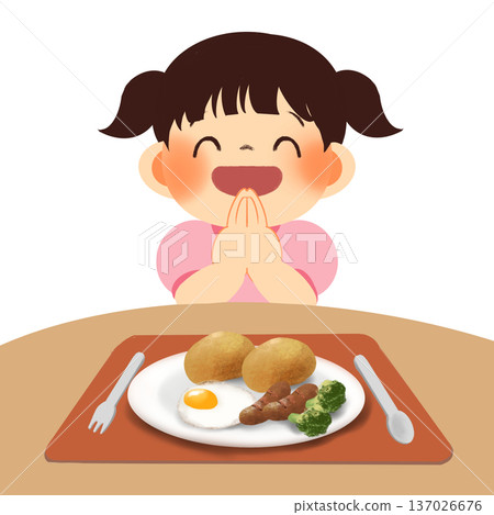 Girl's lifestyle illustration | Breakfast bread Girl's lifestyle illustration | Breakfast bread 137026676