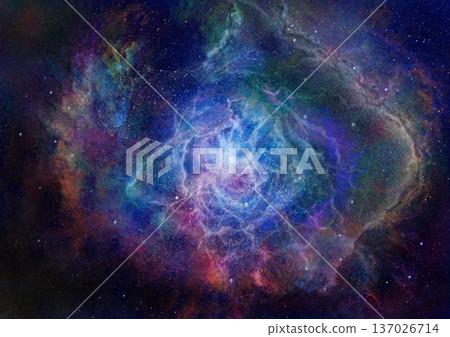 一片閃耀著藍色火焰般光芒的星雲 一片閃耀著藍色火焰般光芒的星雲 137026714