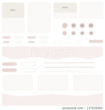 A collection of natural UI parts for women, web design material set (section backgrounds, buttons, cards, speech bubbles) A collection of natural UI parts for women, web design material set (section backgrounds, buttons, cards, speech bubbles) 137026908