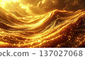 Sparkling gold wavy background material 137027068