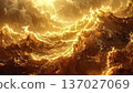 Sparkling gold wavy background material 137027069