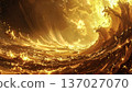 Sparkling gold wavy background material 137027070