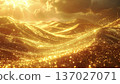 Sparkling gold wavy background material 137027071