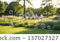 Soap bubbles are flying 137027327