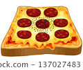 Pizza toast with salami 137027483