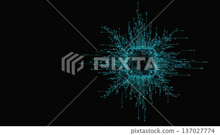 人工智慧和中央處理器電子電路數位網路背景 137027774