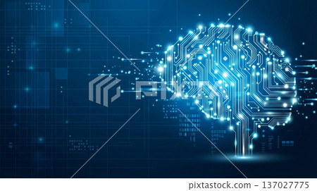 人工智慧和電子電路藍天數位背景 137027775