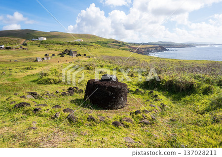 Ahu Vinapu, Pukao and coastal scenery, Easter Island 137028211