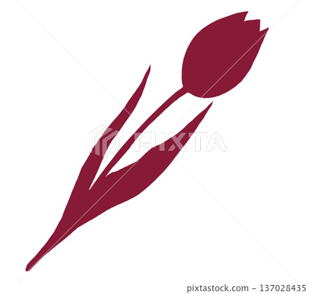 單朵鬱金香的輪廓 單朵鬱金香的輪廓 137028435