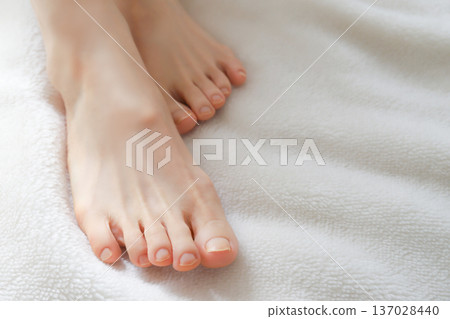 Barefoot woman, beauty image of feet 137028440
