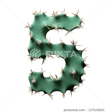 3D Wild Desert Cactus Number 5 with Sharp Spines 3D Wild Desert Cactus Number 5 with Sharp Spines 137028603