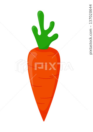 Cute cartoon Carrot, isolated on a transparent background. PNG and Vector Illustration 137028644