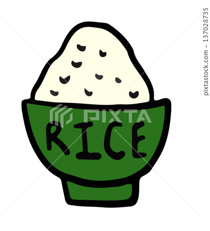 Hand drawn rice bowl for Japanese food, Asian snack, sticker, menu, cafe, restaurant, breakfast, lunch, recipe, ingredients, supermarket, grocery shopping, cuisine, quick meal, mart, kitchenware Hand drawn rice bowl for Japanese food, Asian snack, sticker, menu, cafe, restaurant, breakfast, lunch, recipe, ingredients, supermarket, grocery shopping, cuisine, quick meal, mart, kitchenware 137028735