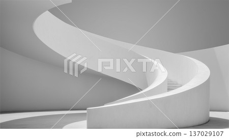 Minimalist White Abstract Spiral Staircase Architecture Minimalist White Abstract Spiral Staircase Architecture 137029107
