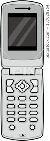 折疊功能手機的線條圖和著色 137029254