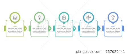 Five Step Process Infographic Template 137029441