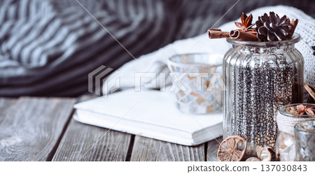 autumn composition with a book autumn composition with a book 137030843