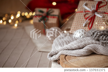 Christmas decorations and decorations for the home on the background. 137031371