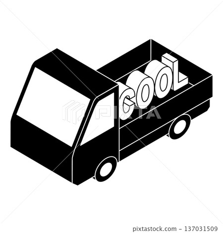 Illustration of a refrigerated delivery truck 137031509