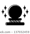 Magic crystal ball icon with sparkling stars for fortune telling 137032459