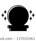 Magic crystal ball icon with sparkling stars for fortune telling 137032461