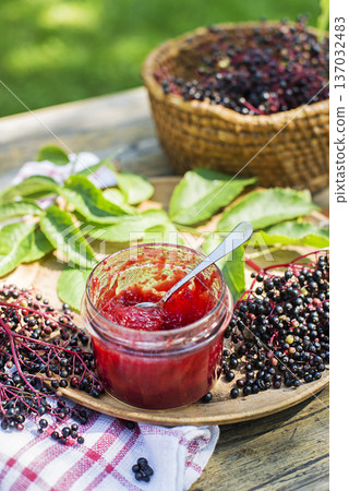 Elderberry jam Elderberry jam 137032483