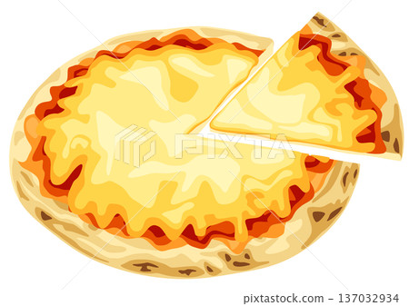 Plain pizza cut Plain pizza cut 137032934
