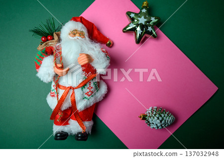 New Year Composition with Santa Claus and Text Space New Year Composition with Santa Claus and Text Space 137032948