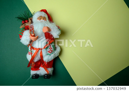 Festive New Year Scene with Santa and Text Space Festive New Year Scene with Santa and Text Space 137032949