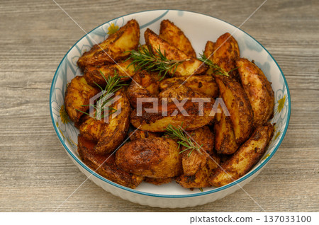 Crispy Baked Potato Wedges Classic Side Dish with Rosemary Crispy Baked Potato Wedges Classic Side Dish with Rosemary 137033100