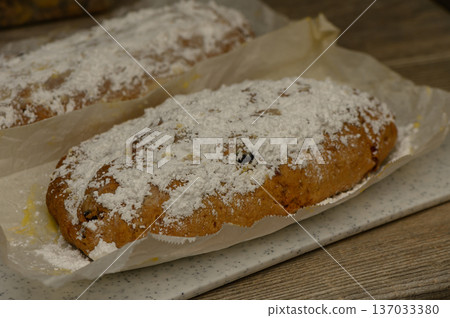 Cozy Christmas Stollen German Holiday Baking Tradition 137033380