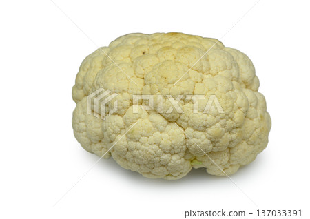 Whole Cauliflower Head on White Background Whole Cauliflower Head on White Background 137033391