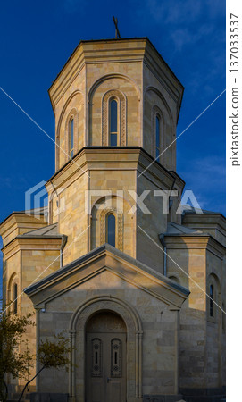 Interior Stone Arch of St. Gregory Church in Sagarejo, Georgia 137033537