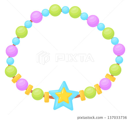 Color bead bracelet. Star diy handmade accessory Color bead bracelet. Star diy handmade accessory 137033736