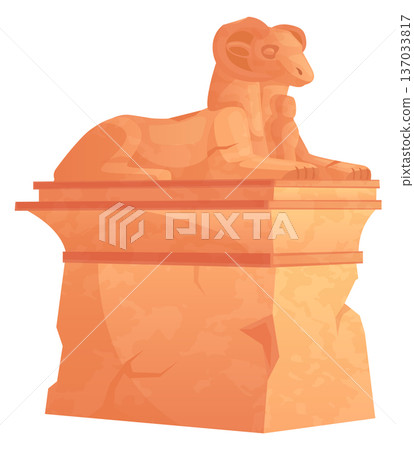Ram of Amun-re stone monument. Sacred egyptian symbol 137033817