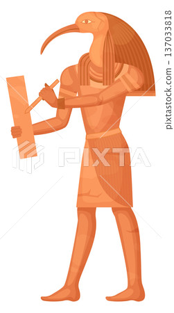 Thoth statue. Ancient egyptian stone god figure Thoth statue. Ancient egyptian stone god figure 137033818