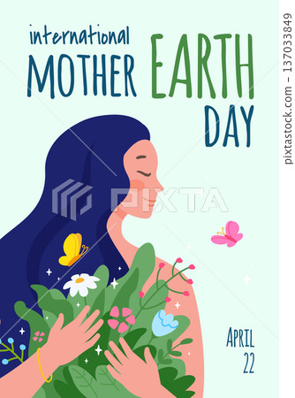 Planet care poster. Happy mother Earth day Planet care poster. Happy mother Earth day 137033849
